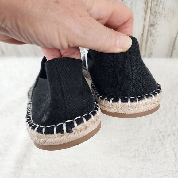 Old Navy Black Linen Espadrille Flats Size 9 - Picture 5 of 7